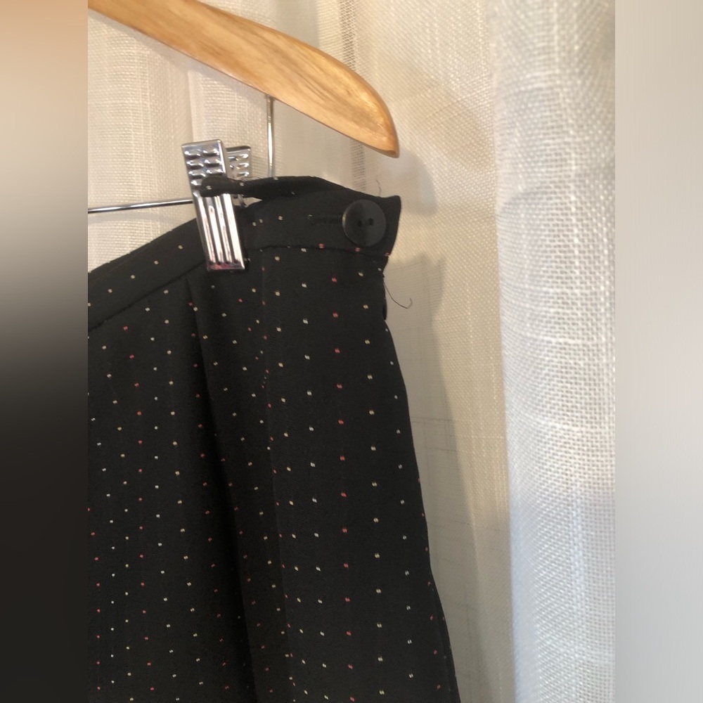 Dressbarn Black A-Line Skirt with Re and White Dots - Picture 7 of 8